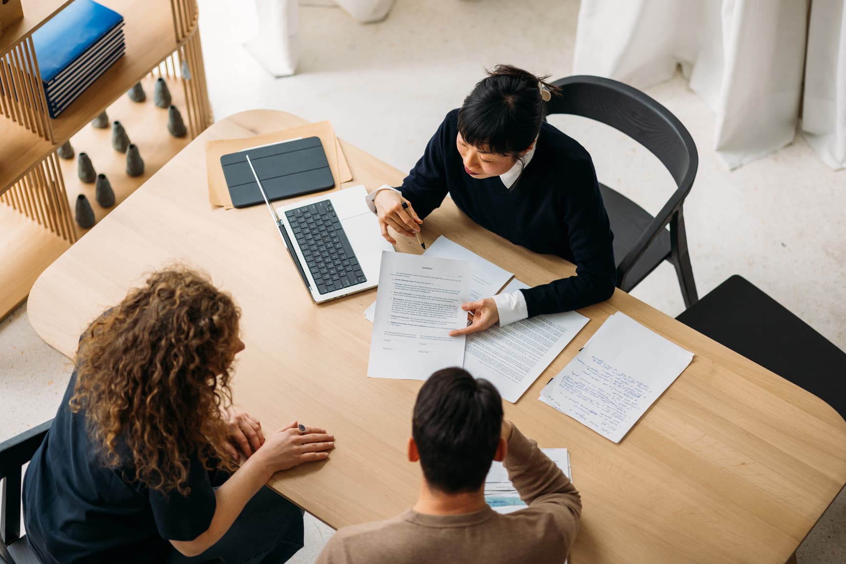 Family law attorney reviewing case documents